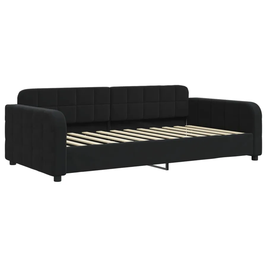 Lit de repos sans matelas noir 90x200 cm velours - 2
