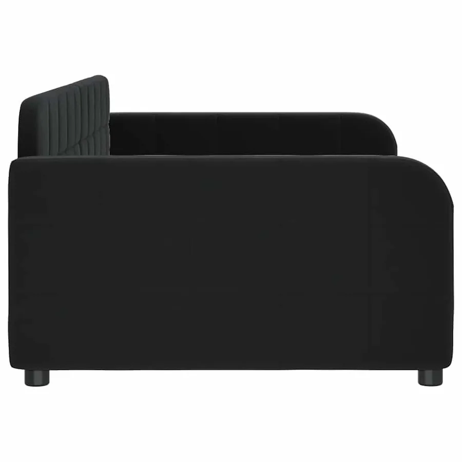 Lit de repos sans matelas noir 90x200 cm velours - 4