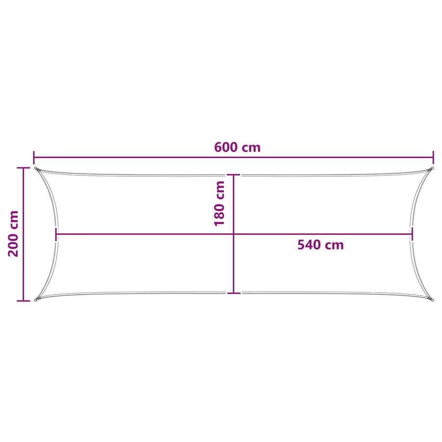 Voile d'ombre Anthracite 2 x 6 m HDPE - 5
