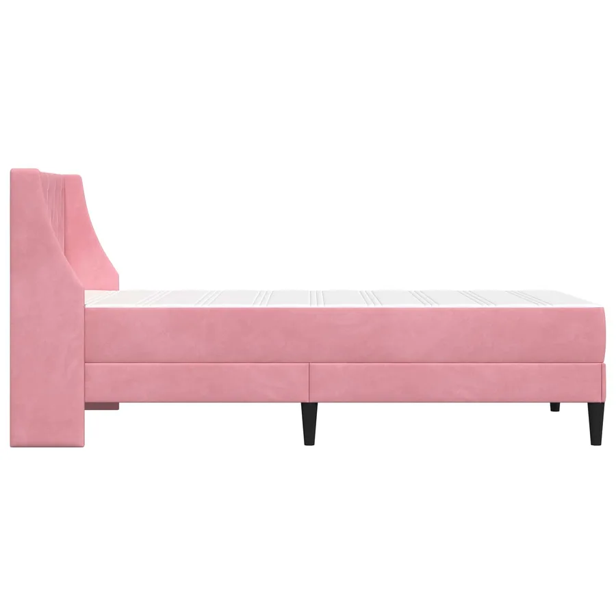 Cadre de lit avec matelas avec matelas Rose 90 x 190 cm Velours - 7