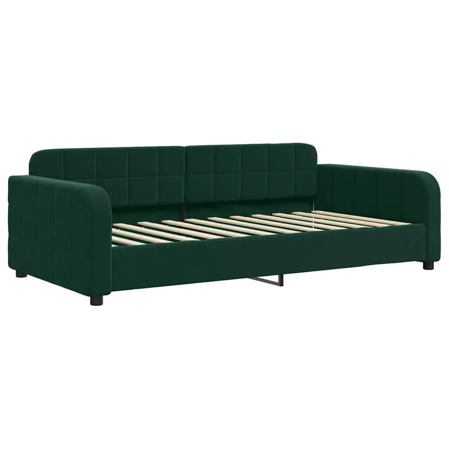 Lit de repos sans matelas vert foncé 90x200 cm velours - 2