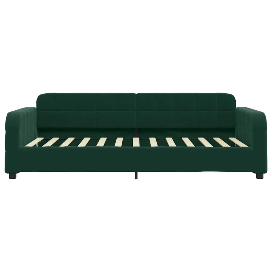 Lit de repos sans matelas vert foncé 90x200 cm velours - 3