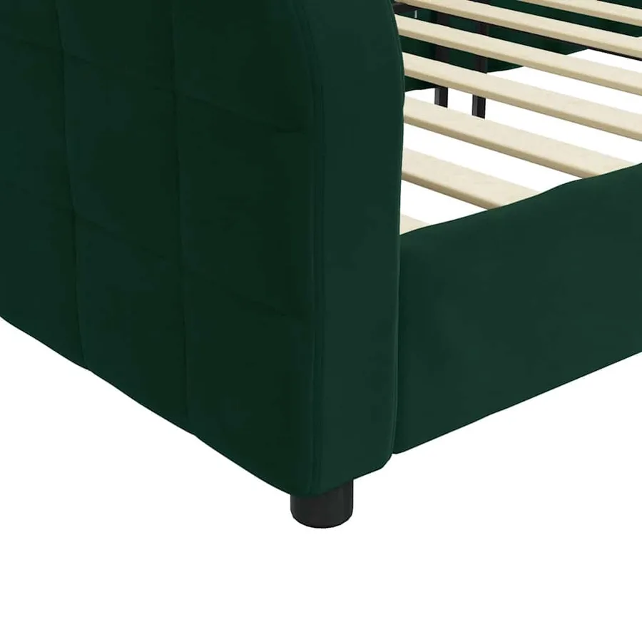 Lit de repos sans matelas vert foncé 90x200 cm velours - 6