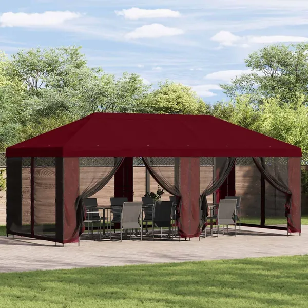 Abri de jardin 6 x 3 m Bordeaux Polyester et Acier 190