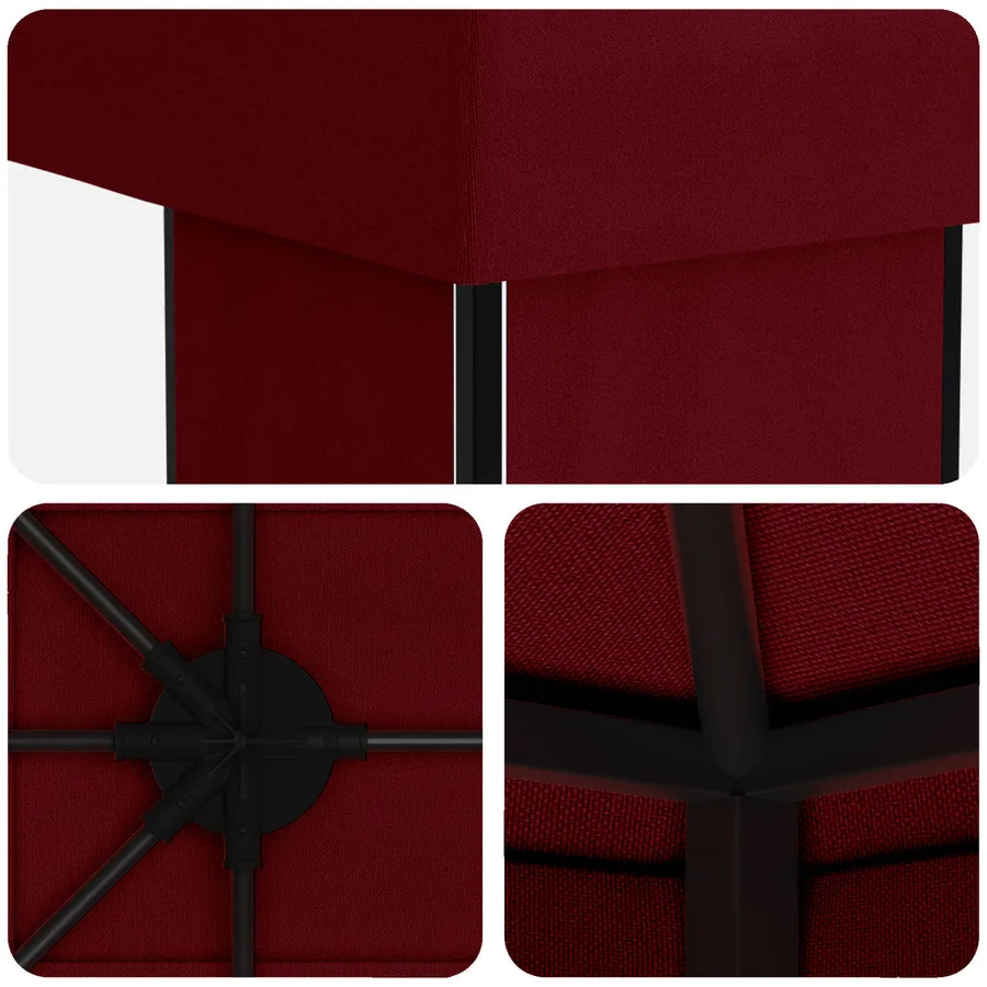 Abri de jardin 6 x 3 m Bordeaux Polyester et Acier 190 - 5