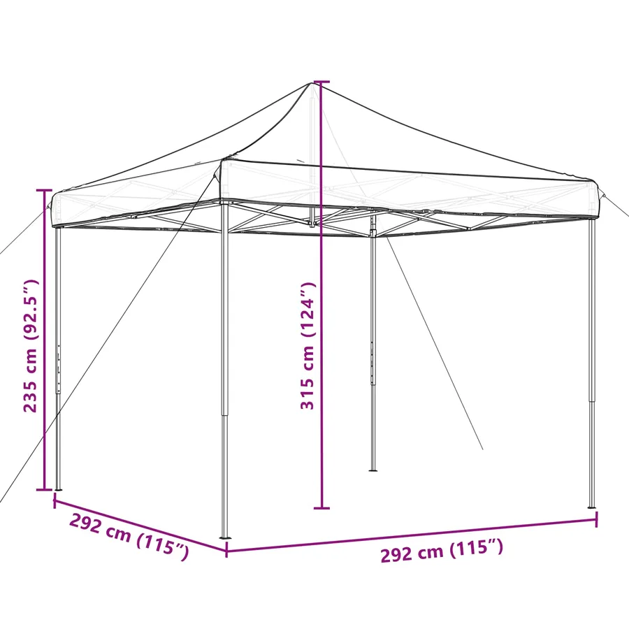 Tente de fête Beige 292 x 292 x 315 cm Tissu Oxford - 11