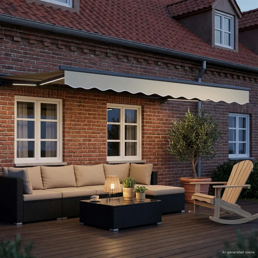 Auvent rétractable électrique Crème et Anthracite 3 x 2 m - 3