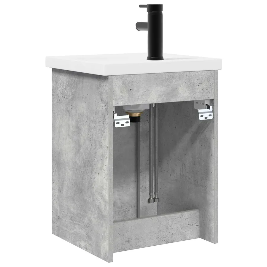 Meuble de salle de bain avec robinet Gris béton - 7
