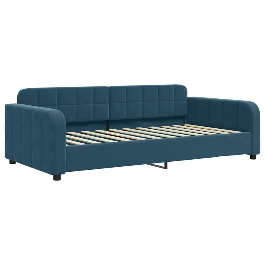 Lit de repos sans matelas bleu 90x200 cm velours - 2
