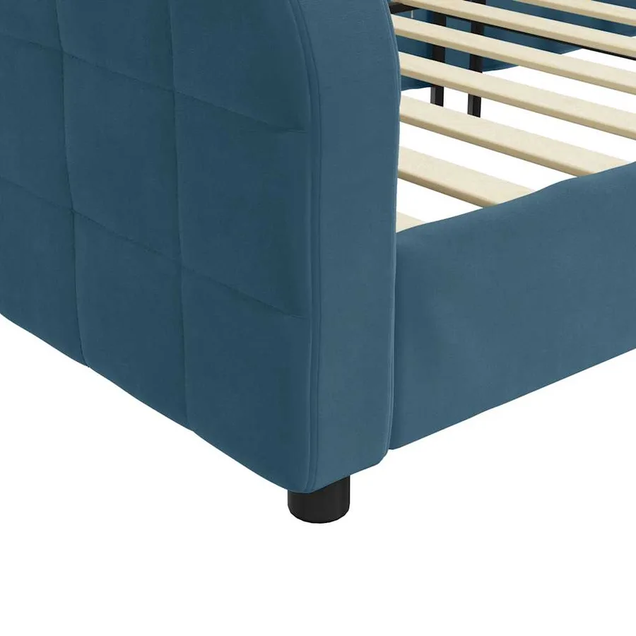 Lit de repos sans matelas bleu 90x200 cm velours - 6