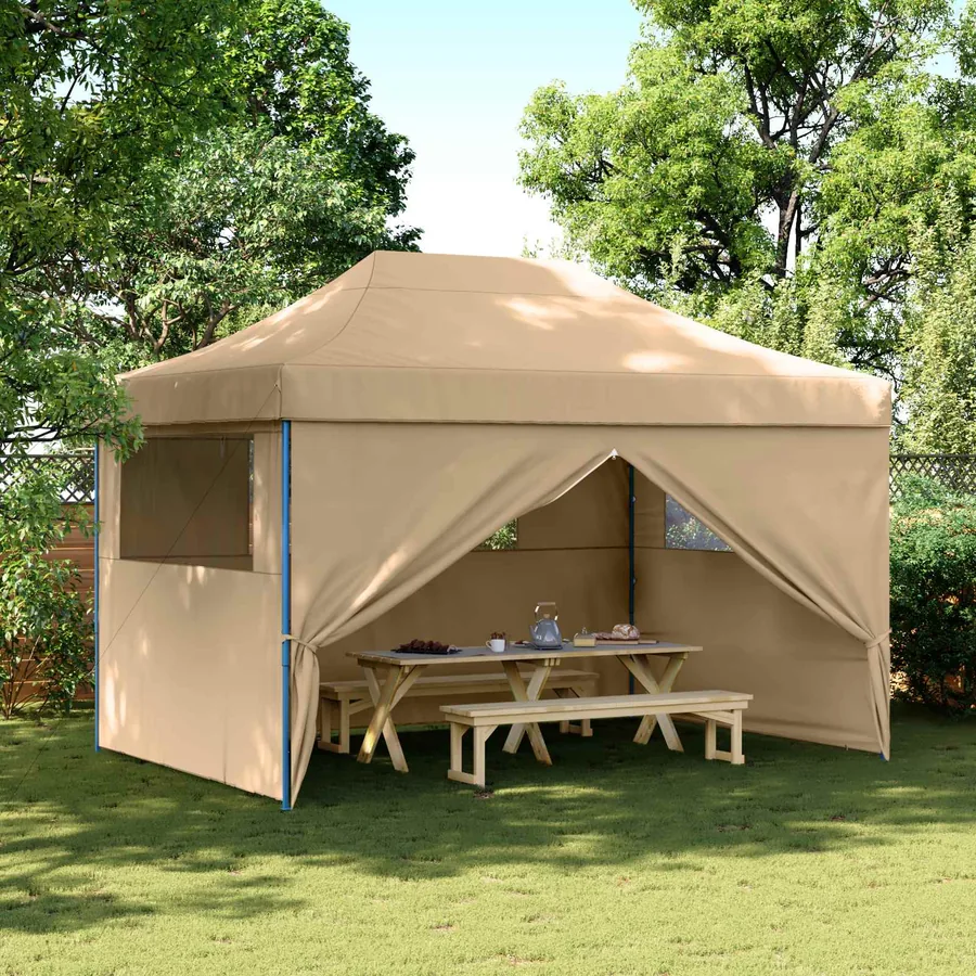 Tente de fête Beige 279 x 410 x 315 cm Tissu Oxford