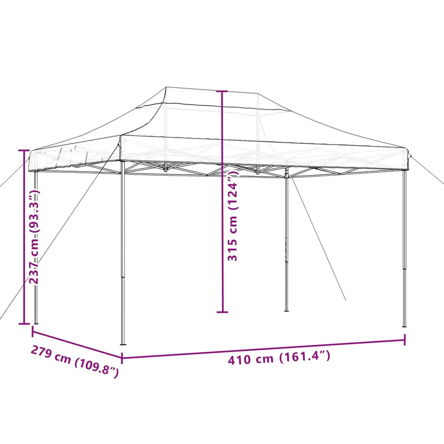 Tente de fête Vert 279 x 410 x 315 cm Tissu Oxford - 11