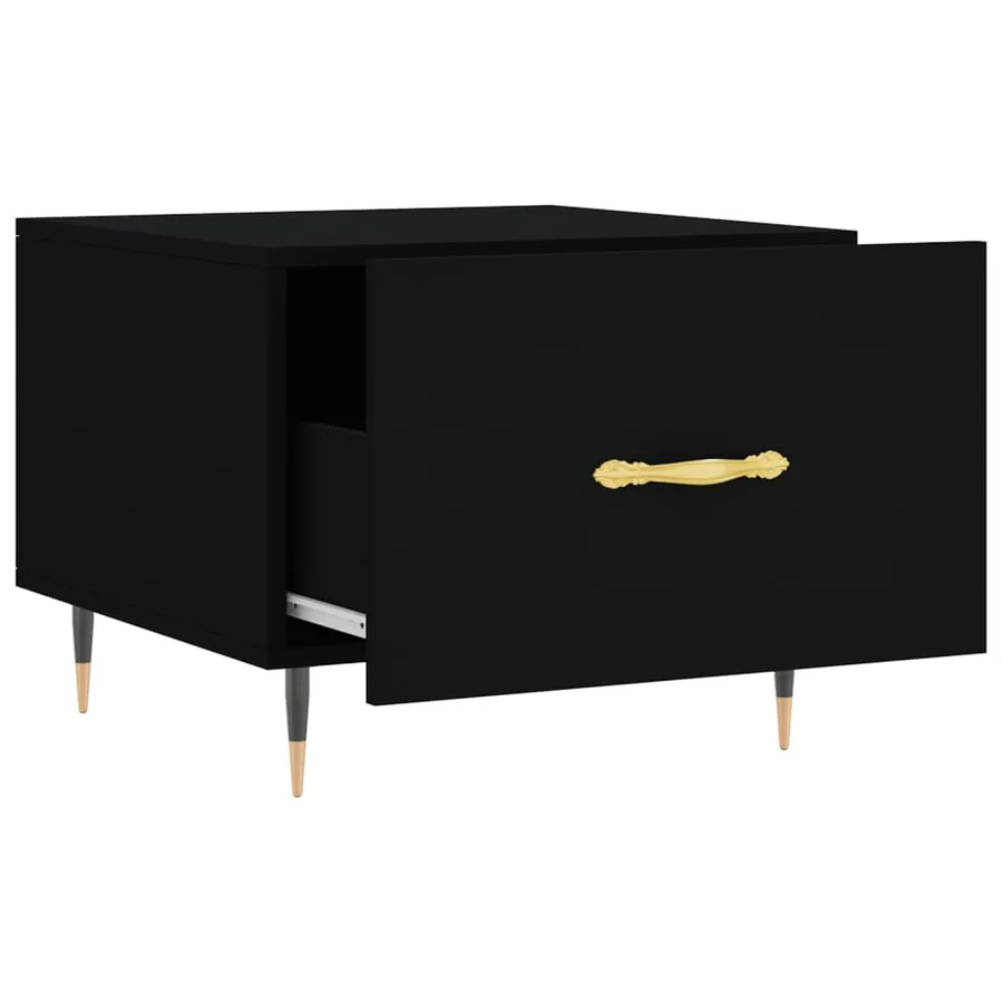 Table basse Noir 50x50x40 cm Bois d'ingénierie - 6