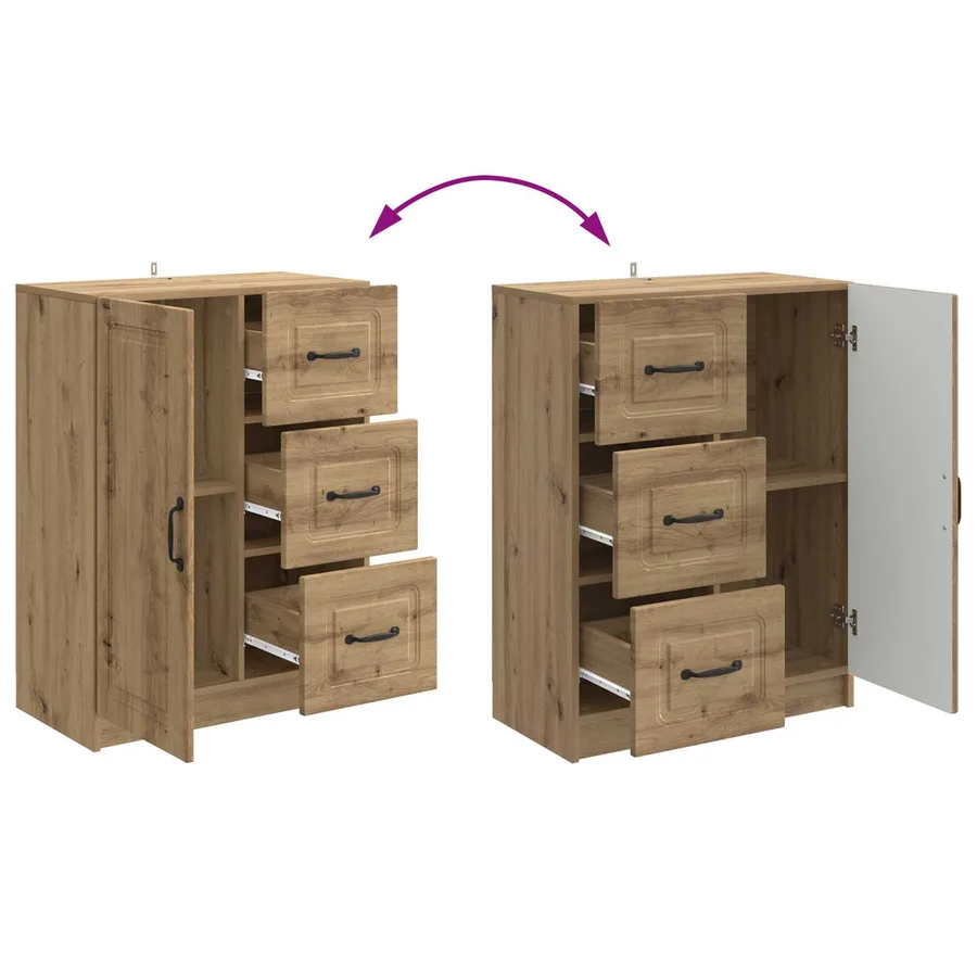 Buffet Chêne artisanal 66 x 34,5 x 87 cm Bois d'ingénierie - 10