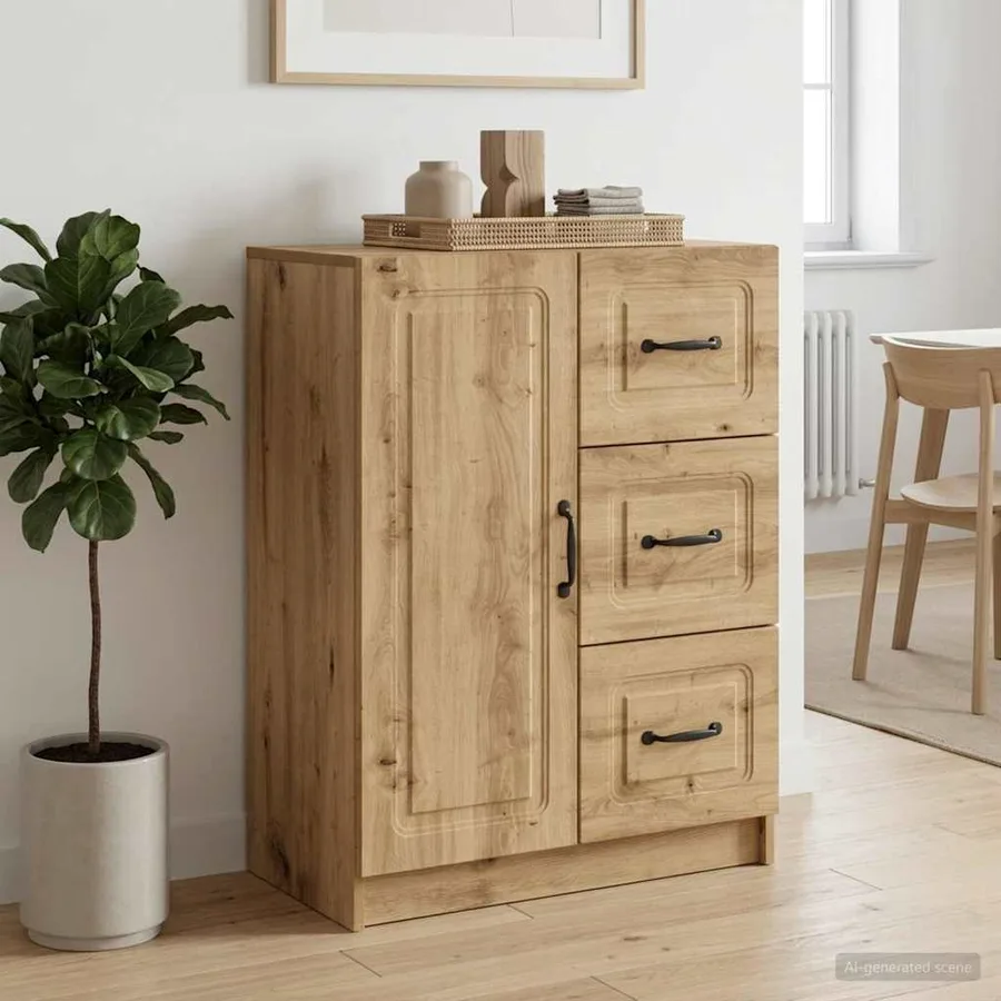 Buffet Chêne artisanal 66 x 34,5 x 87 cm Bois d'ingénierie - 4