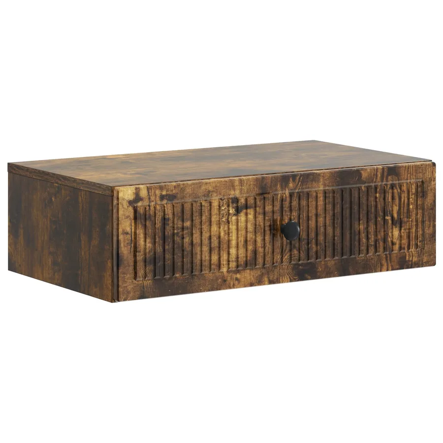 Table d'appoint murale Chêne fumé 59 x 34,5 x 17 cm - 2