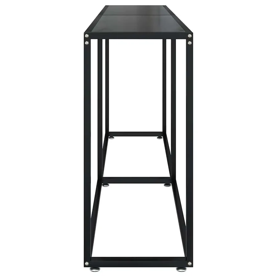 Table console Noir 180x35x75,5 cm Verre trempé - 4