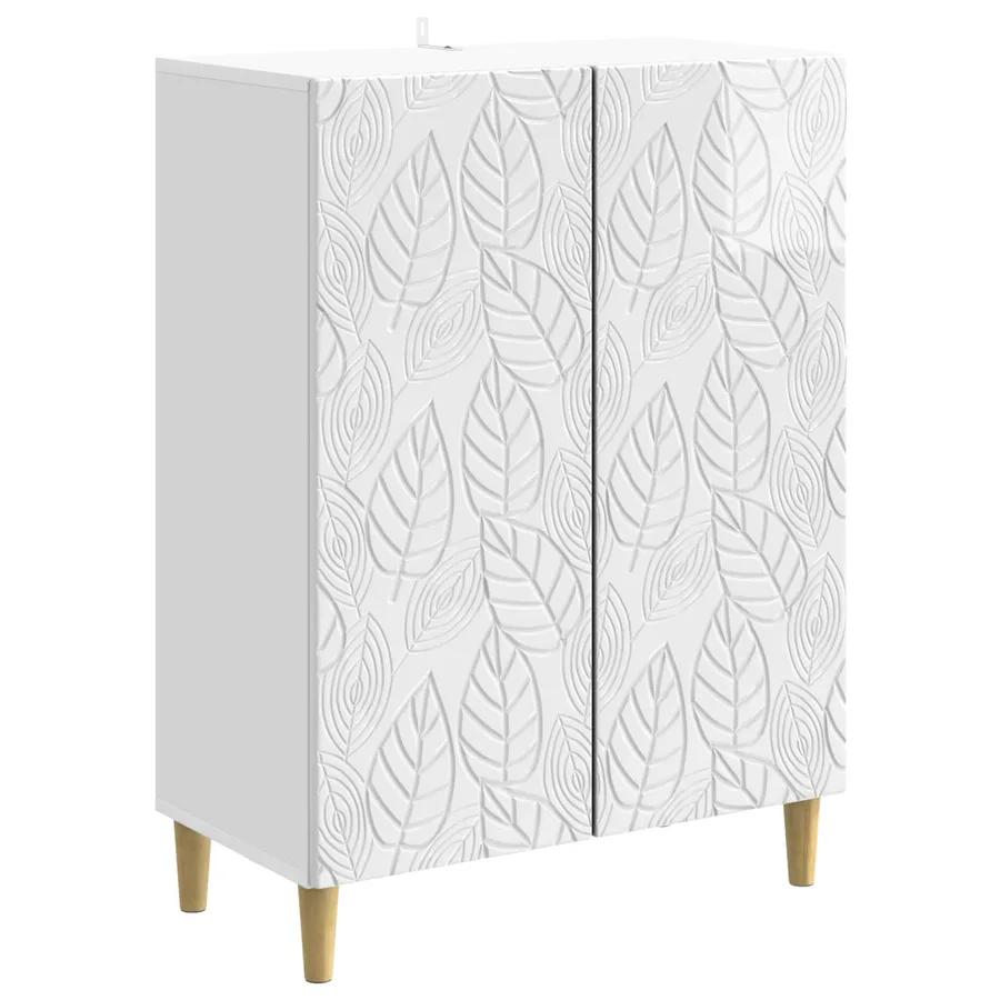 Buffet Blanc brillant 66 x 34,5 x 90 cm Bois d'ingénierie - 2
