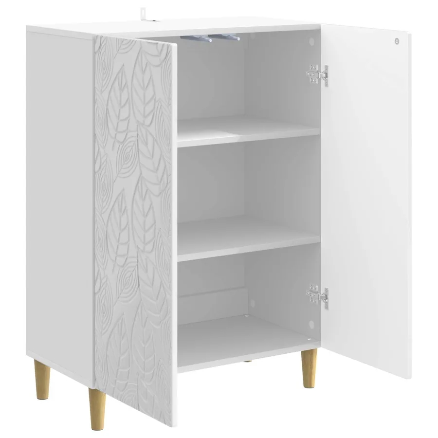 Buffet Blanc brillant 66 x 34,5 x 90 cm Bois d'ingénierie - 4
