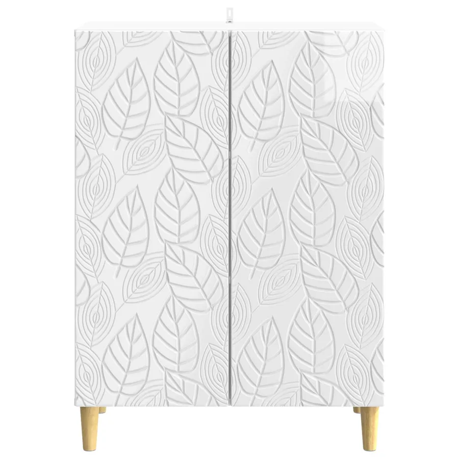 Buffet Blanc brillant 66 x 34,5 x 90 cm Bois d'ingénierie - 5
