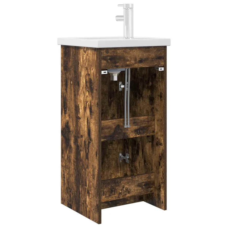 Meuble de salle de bain avec évier Chêne fumé 42 x 40 x 84,5 cm - 6