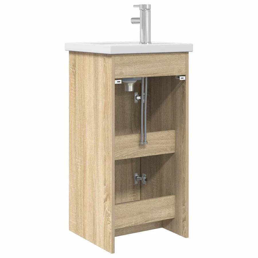 Meuble de salle de bain avec évier Chêne Sonoma - 6