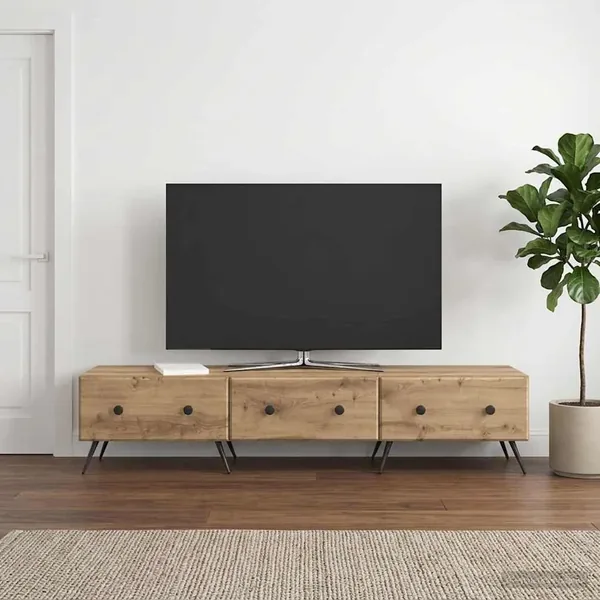 Meuble TV 147 x 34,5 x 30 cm Chêne artisanal Bois d'ingénierie