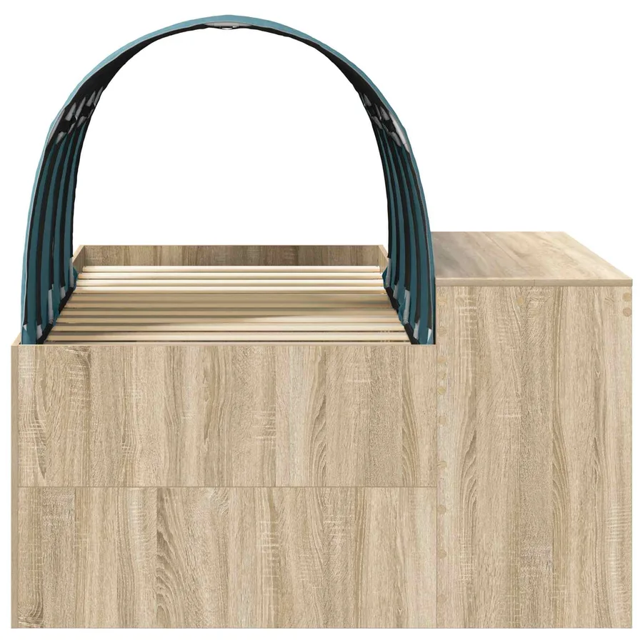 Lit avec Tunnel 3 pc Chêne Artisanal et Bleu Clair - 7