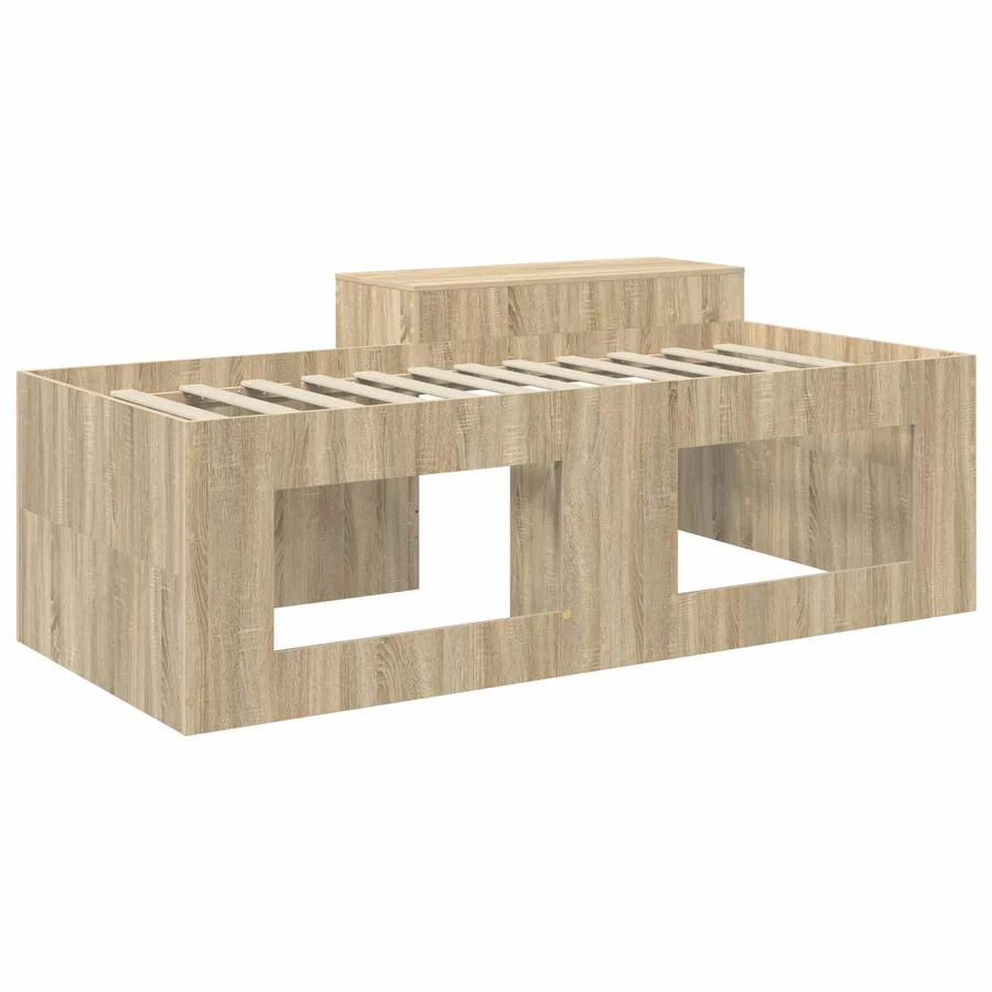 Lit haut pour enfants avec bureau Chêne Sonoma 90 x 200 cm - 5