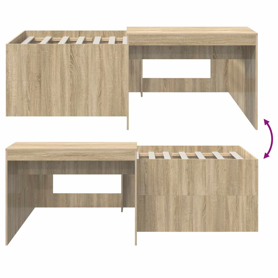 Lit haut pour enfants avec bureau Chêne Sonoma 90 x 200 cm - 8