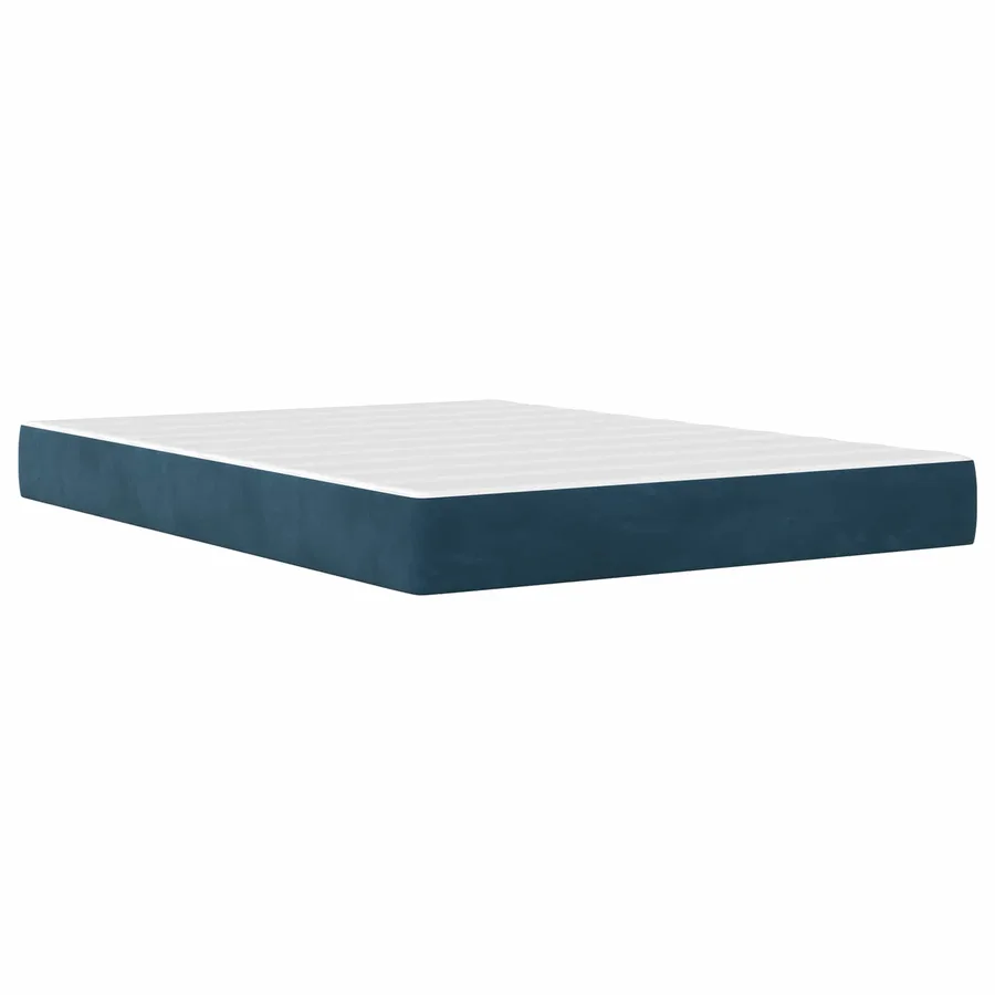 Cadre de lit avec matelas Bleu 140 x 200 cm Velours - 5