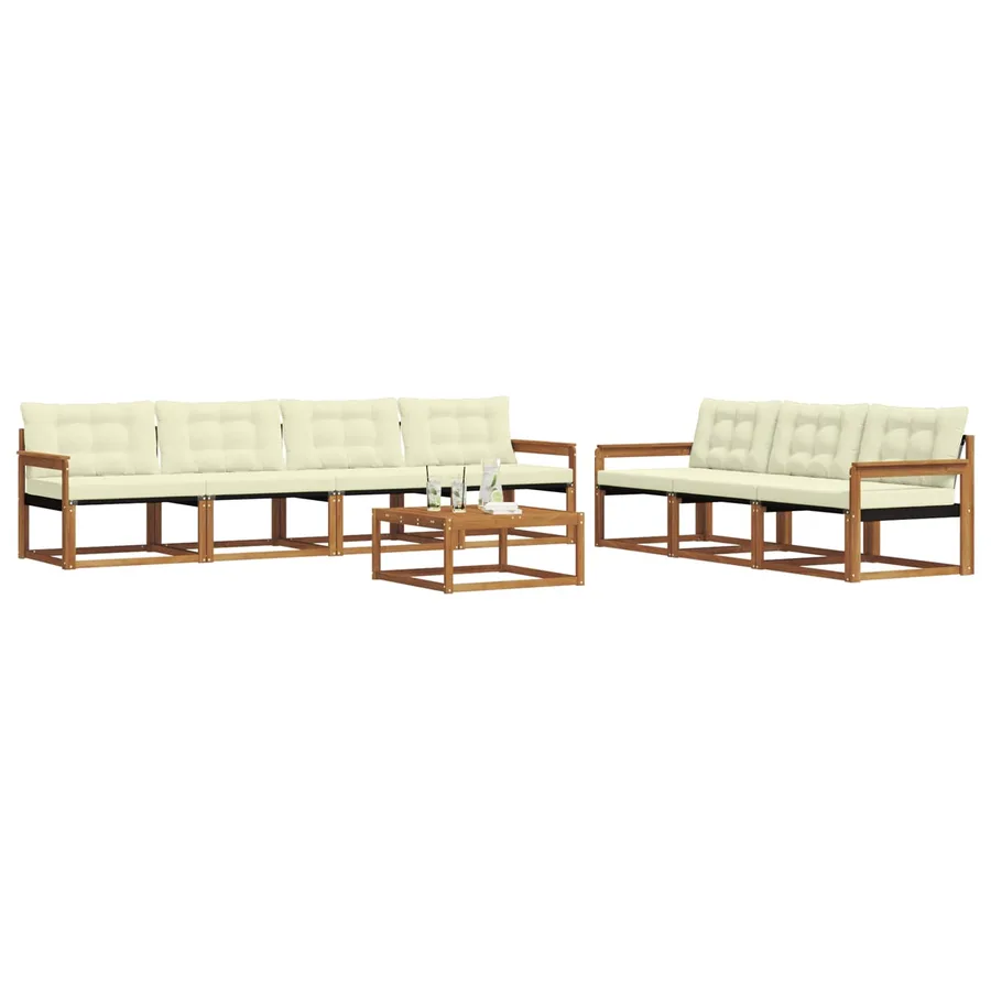 Ensemble de canapés d'extérieur 8 pcs Naturel et Crème - 3