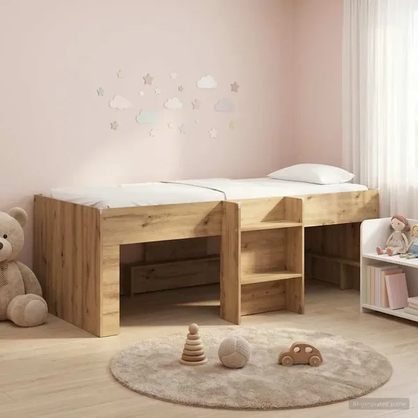 Cadre de Lit Élevé pour Enfants Chêne artisanal 90 x 200 cm