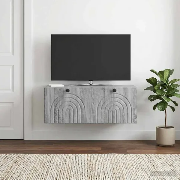 Meuble TV mural Sonoma gris 78,5 x 41 x 30 cm Bois d'ingénierie