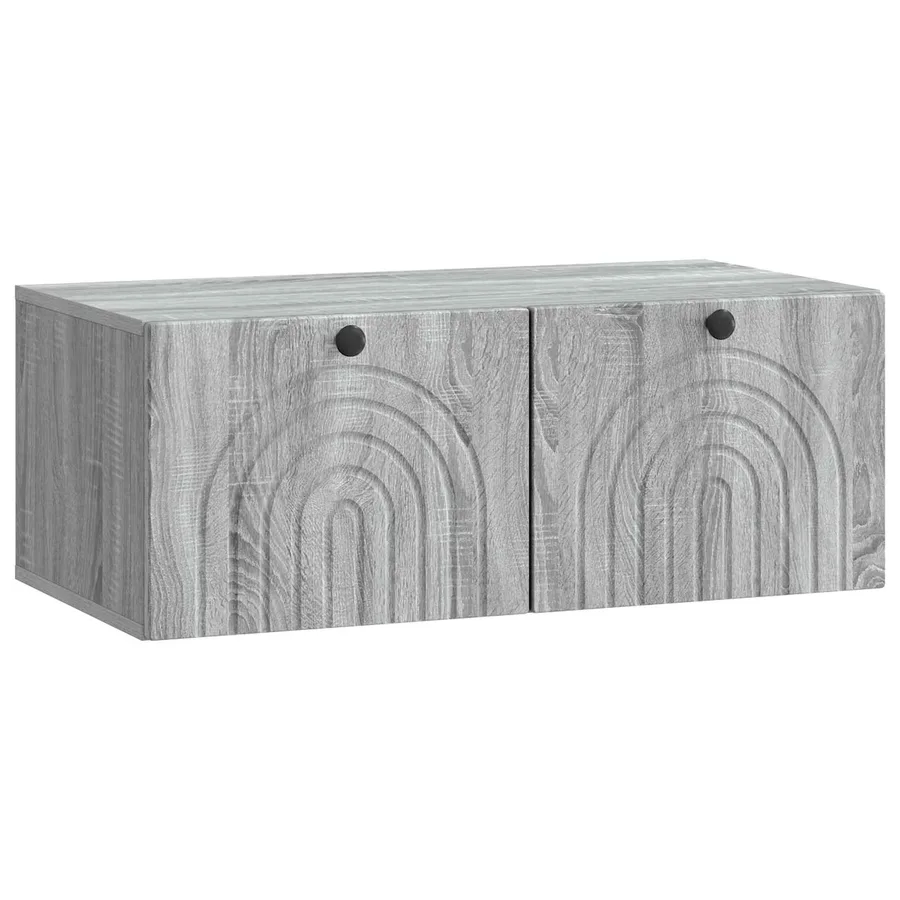 Meuble TV mural Sonoma gris 78,5 x 41 x 30 cm Bois d'ingénierie - 2