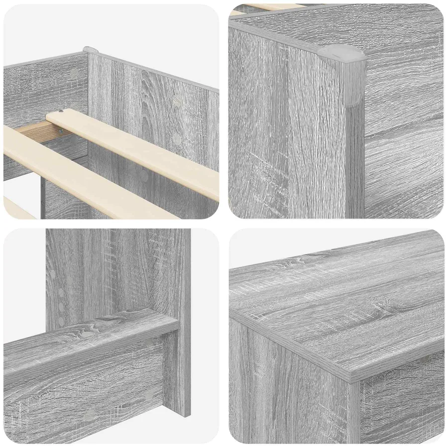Lit haut pour enfants avec bureau 2 pc Sonoma gris - 6