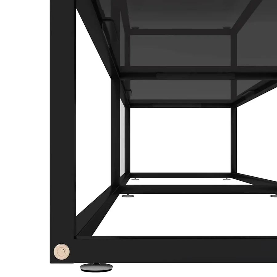 Meuble TV noir 200x40x40,5 cm verre trempé - 5