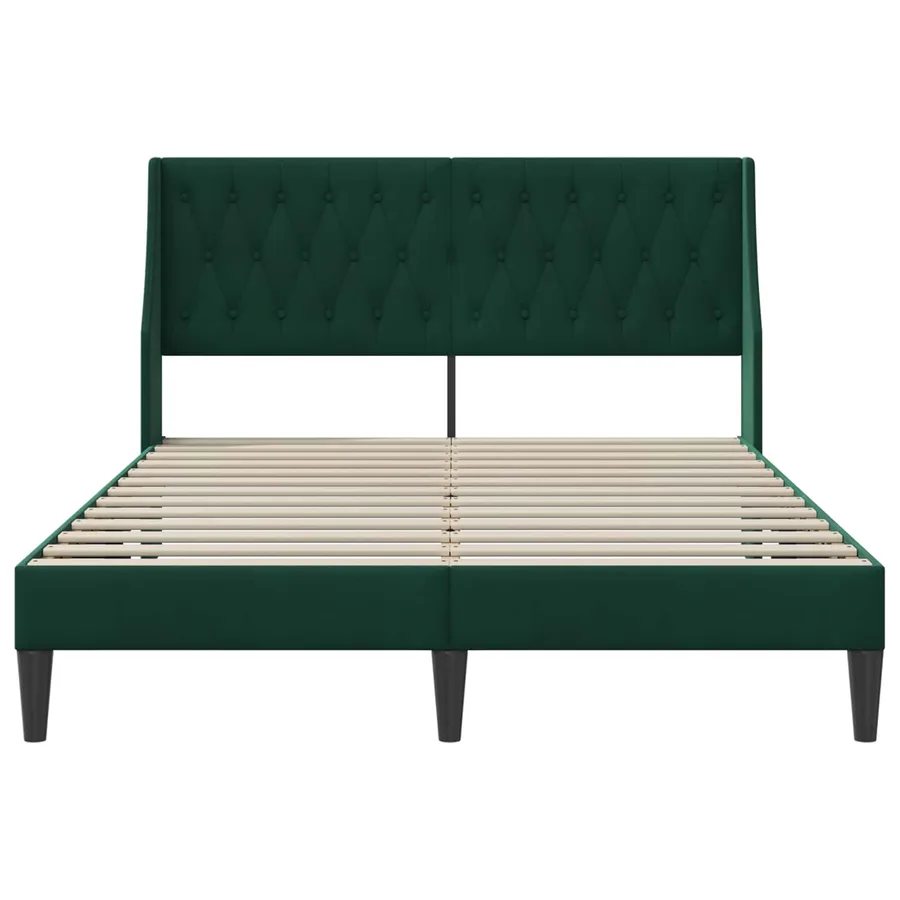 Cadre de lit avec tête de lit Vert foncé 160 x 200 cm Velours - 4