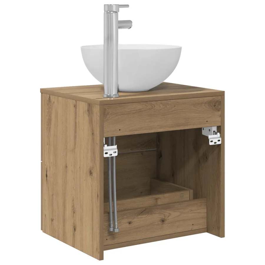 Meuble lavabo mural Chêne artisanal 49,5 x 35 x 63 cm - 5
