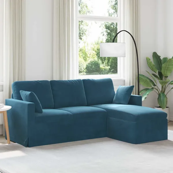 Canapé Bleu 198 x 134 x 80 cm Velours