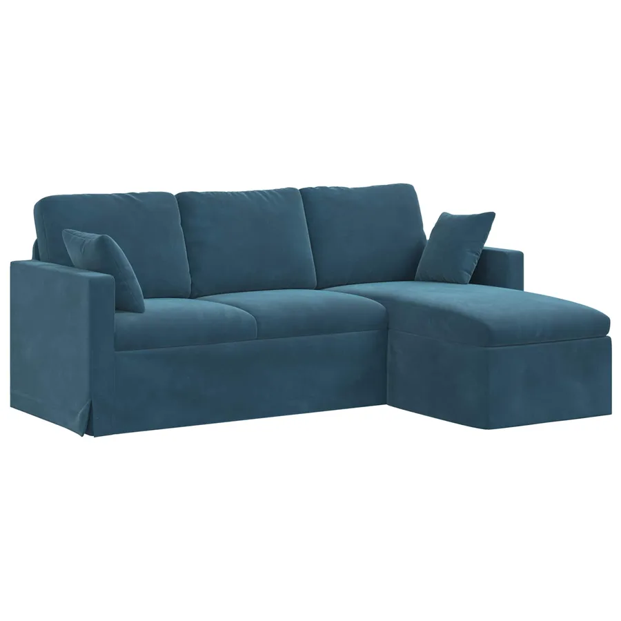 Canapé Bleu 198 x 134 x 80 cm Velours - 2
