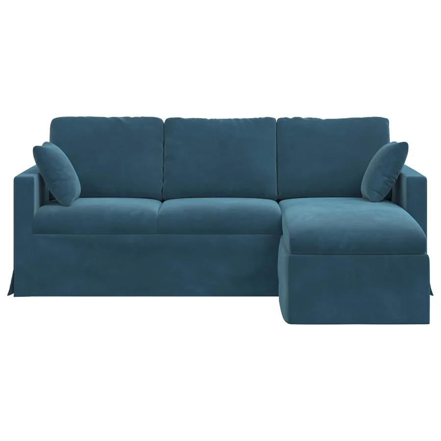 Canapé Bleu 198 x 134 x 80 cm Velours - 4