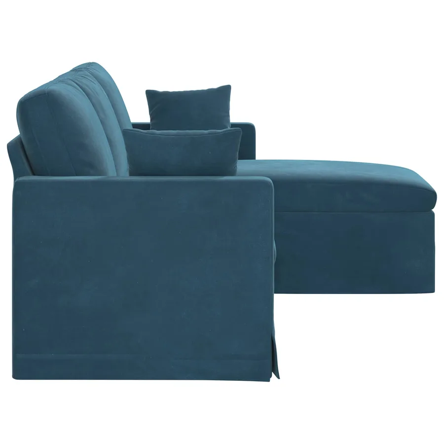 Canapé Bleu 198 x 134 x 80 cm Velours - 5