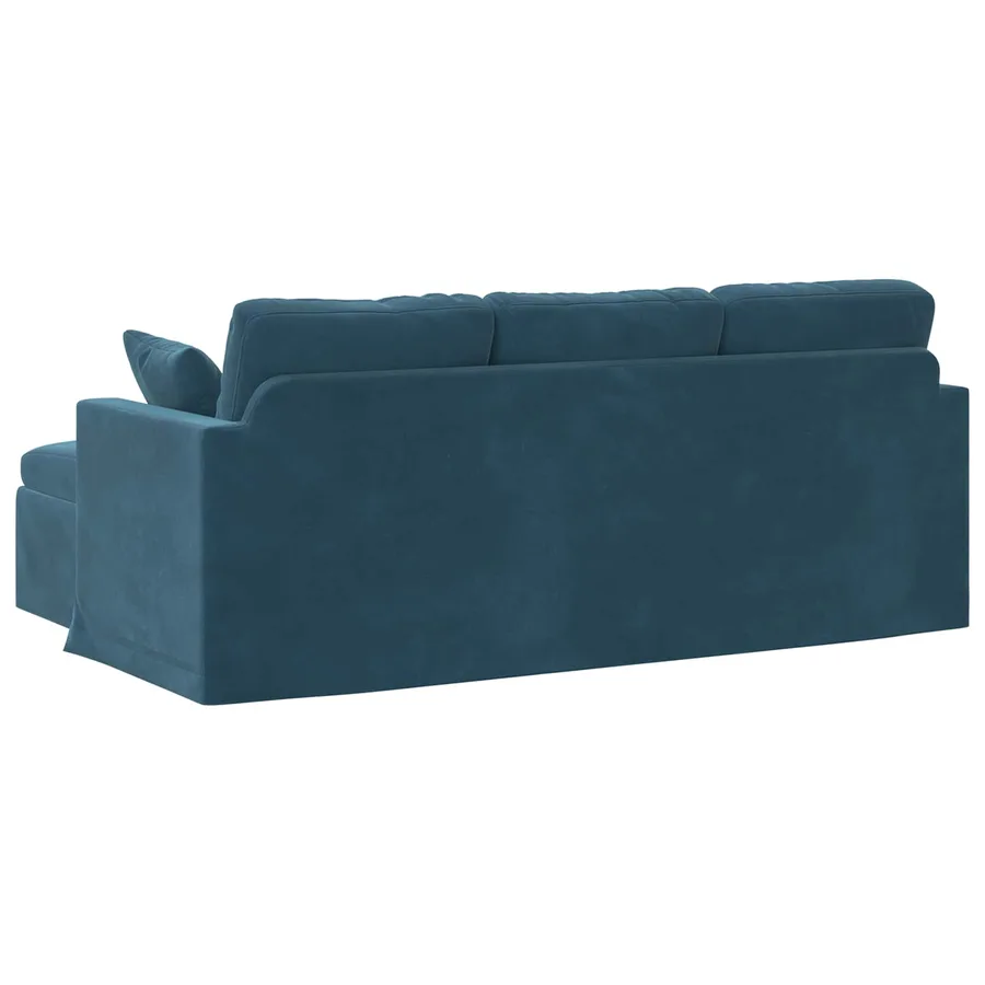 Canapé Bleu 198 x 134 x 80 cm Velours - 6