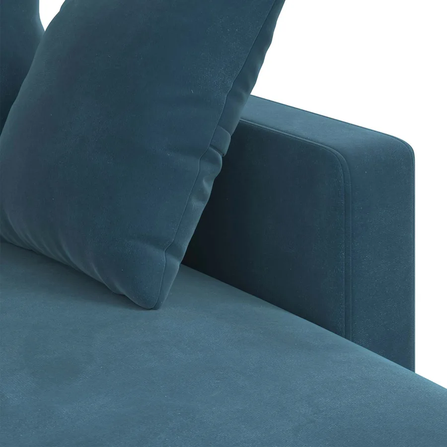 Canapé Bleu 198 x 134 x 80 cm Velours - 7
