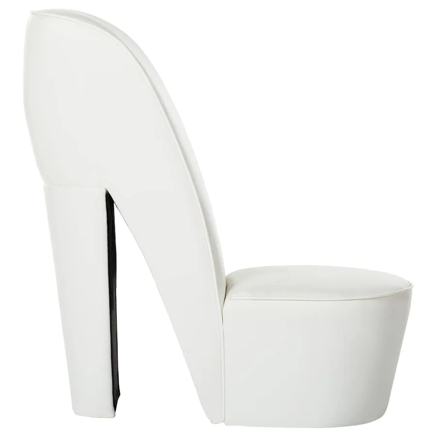 Chaise en forme de chaussure à talon haut Blanc Similicuir - 3