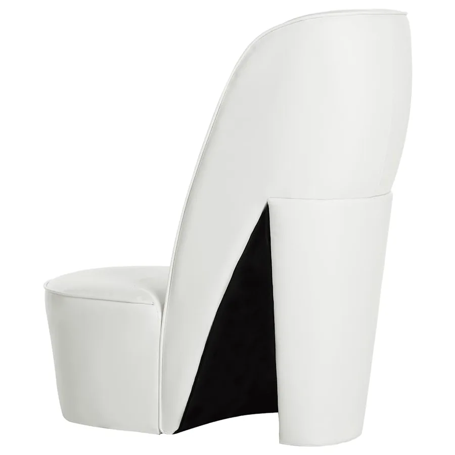 Chaise en forme de chaussure à talon haut Blanc Similicuir - 4