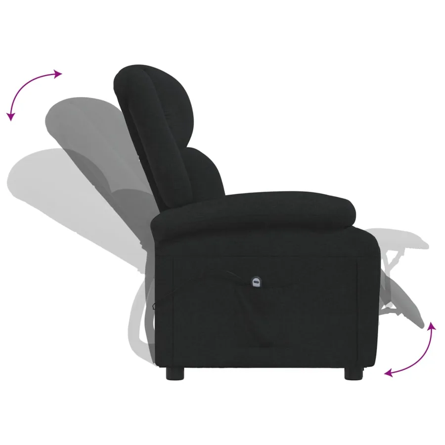 Fauteuil inclinable électrique Noir Tissu - 7