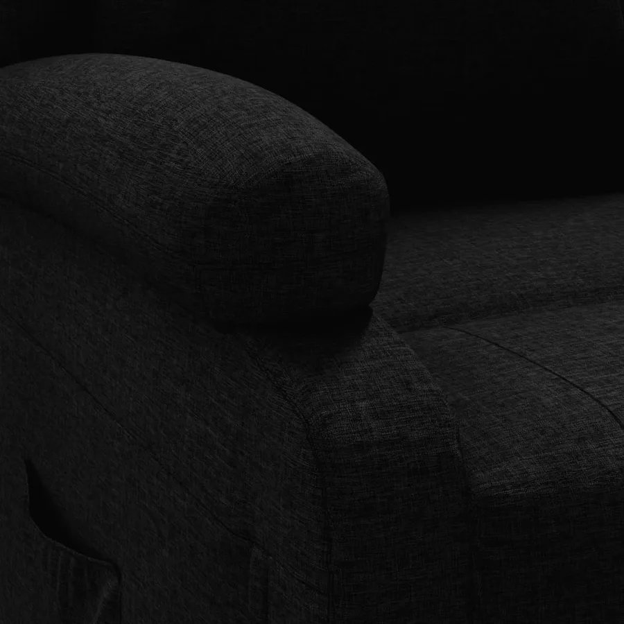 Fauteuil inclinable électrique Noir Tissu - 8