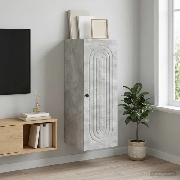 Armoire Murale Gris béton 33 x 34,5 x 90 cm Bois d'ingénierie